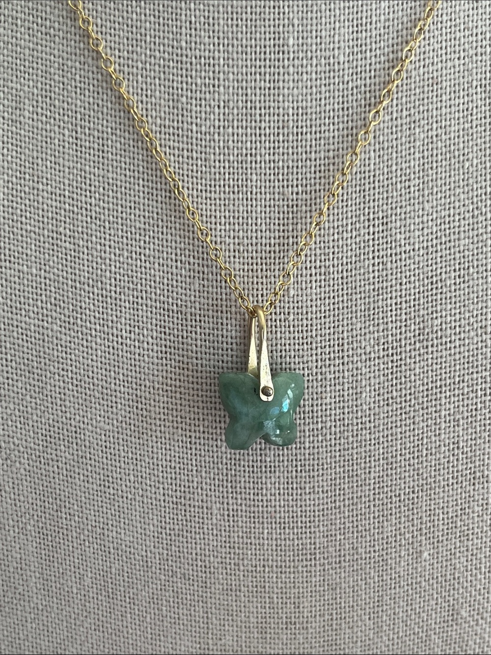 Sarah Deangelo Green & Gold Butterfly Necklace